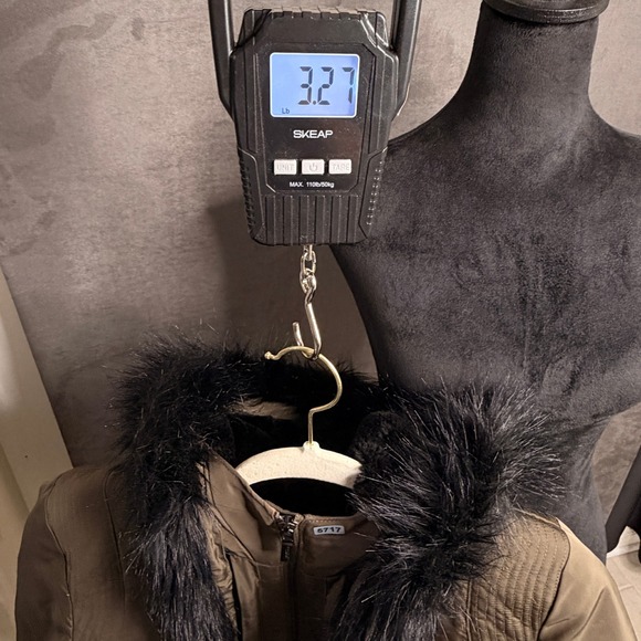 Donna Karan New York Jacket Womens Sz S Faux Fur Hooded Goose Down Parka Green - Picture 11 of 11